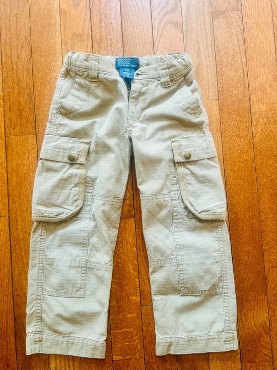 Polo Ralph Lauren Boys Khaki Cargo Pants Adjustable Waist Size 3T - Picture 2 of 3